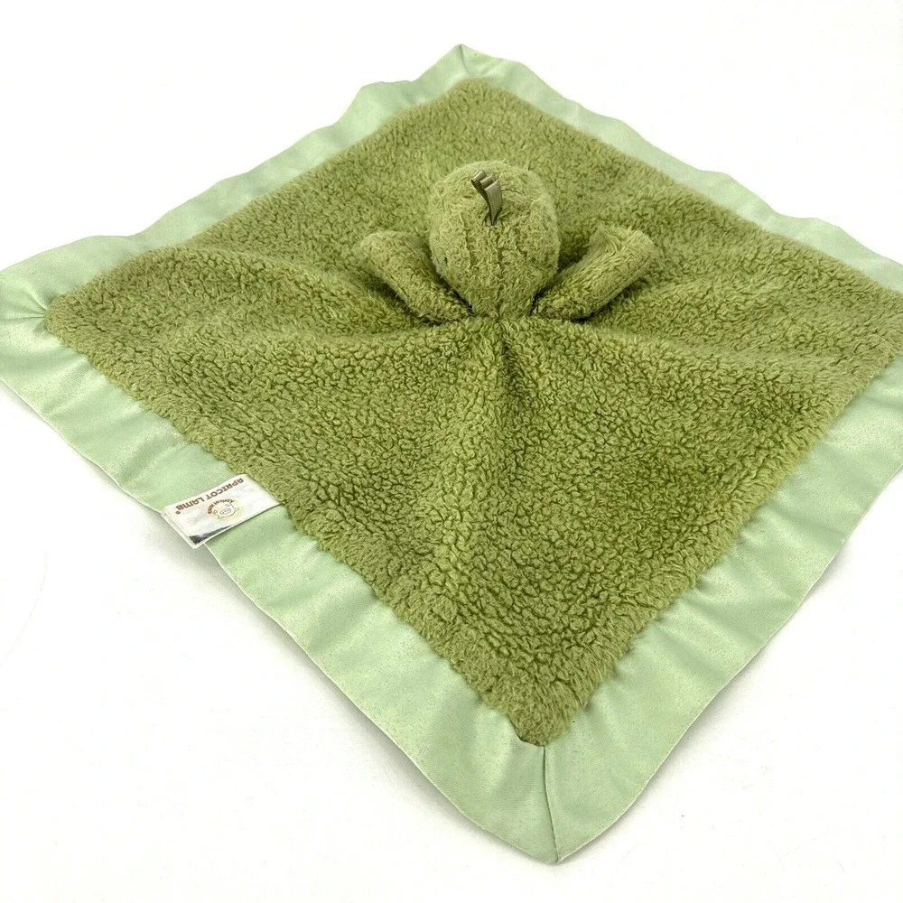 Apricot Lamb Stuffed Animals Green‎ Dinosaur Security Blanket/Lovey Satin Trim